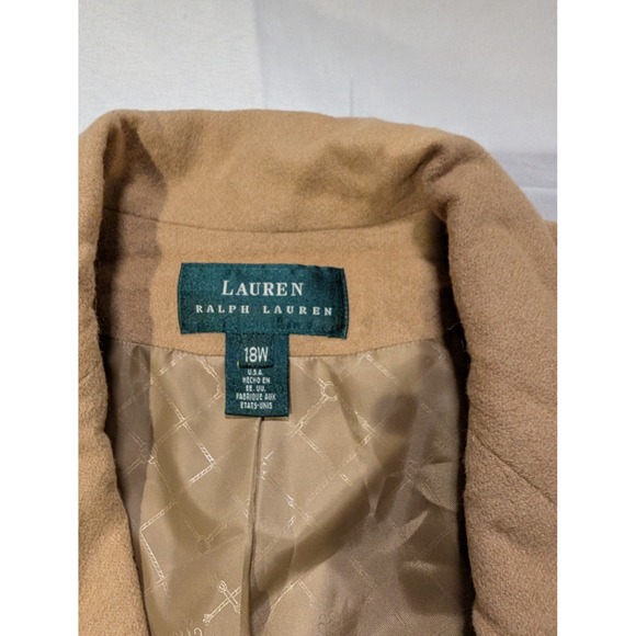 Lauren Ralph Lauren Women 18W Camel Hair Tan Blazer Jacket Made In USA - Picture 5 of 12